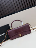 Chanel Lizard Embossed Structured Top Handle Bag